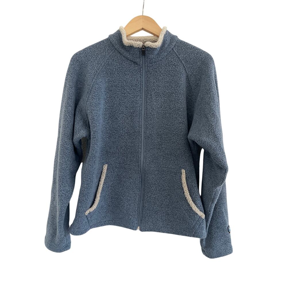 Alf Fleece Zip Up Jacket Womens Large Blue Full Zip Outdoor Cabin Winter